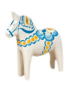 Dalahäst Stor Sverige Vit