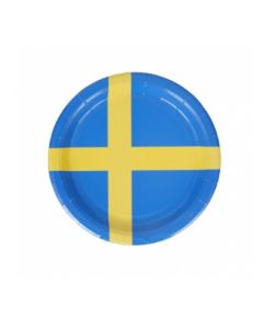 Papperstallrik Sverige flagga